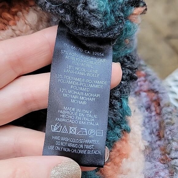 Moth Murray‎ Sweater wool mohair blend multicolor striped Anthropologie S Italy - Picture 8 of 10